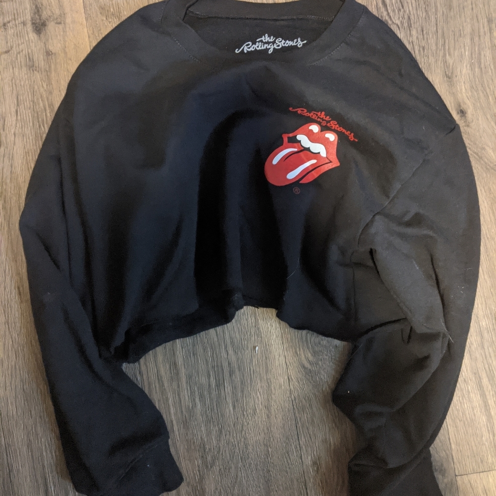 Cropped rolling stones sweatshirt
